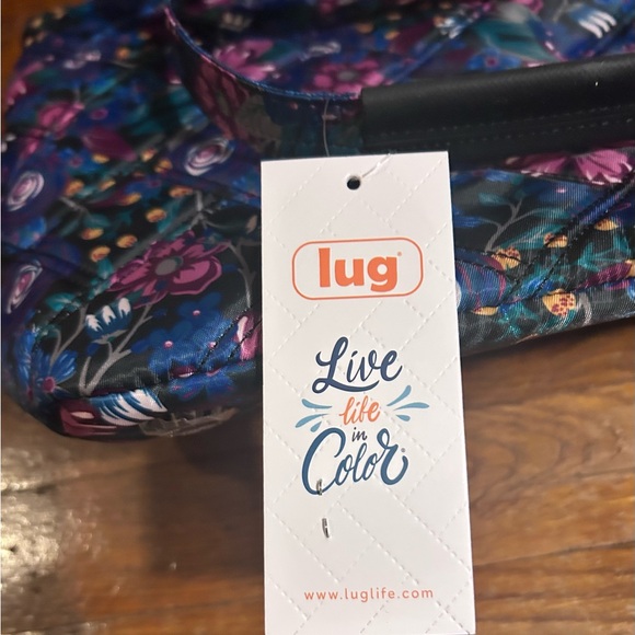 Lug Floral Tote Bag - Vibrant Blue and Pink - Picture 7 of 7